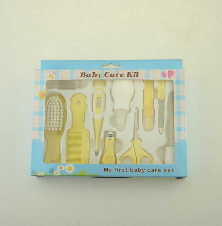Maternal Infant Care Set - 10 Pieces Plastic Multi-Color Baby | Thermometer Feeding Nasal Manicure