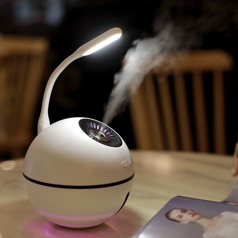 Rechargeable 2000mA Built-in Lithium Battery Mini Ultrasonic Aroma Humidifier with LED Light Fan