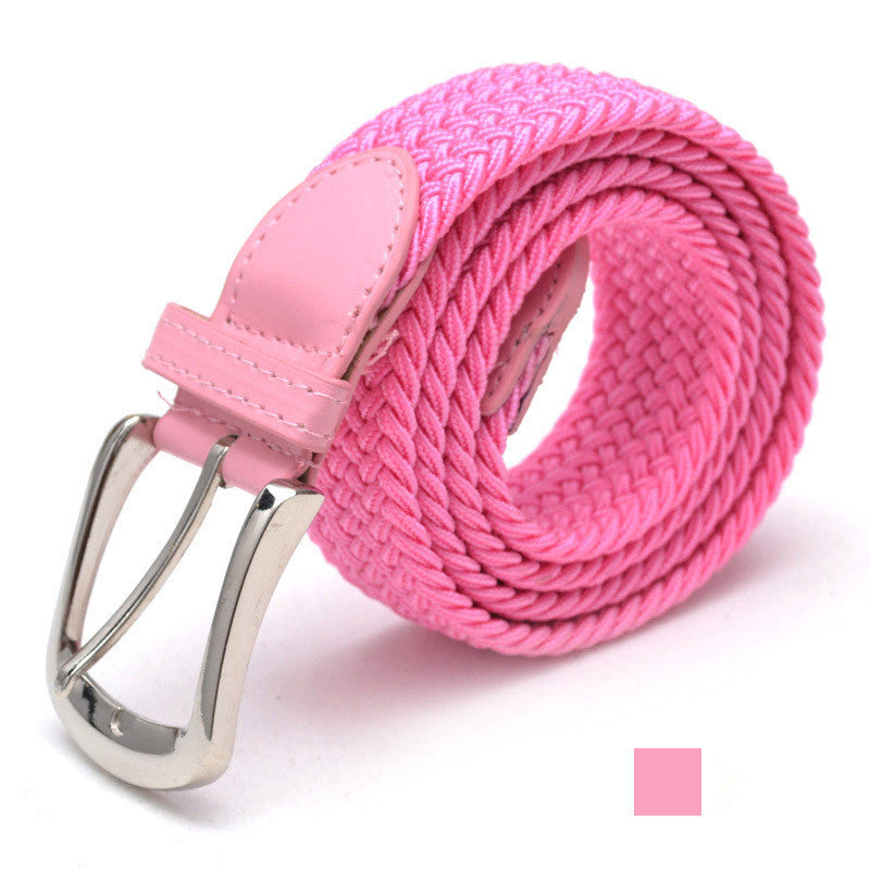 Unisex Braided Elasticated Stretch Canvas Student Belt - Flexible Comfort