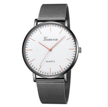 Montres décontractées à la mode pour femmes et hommes, montre-Bracelet classique à Quartz en acier inoxydable, montres-bracelets