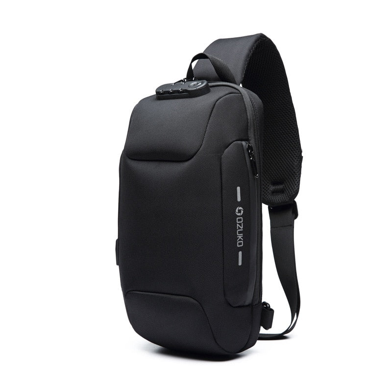 Sac à bandoulière multifonctionnel antivol sac de poitrine étanche USB