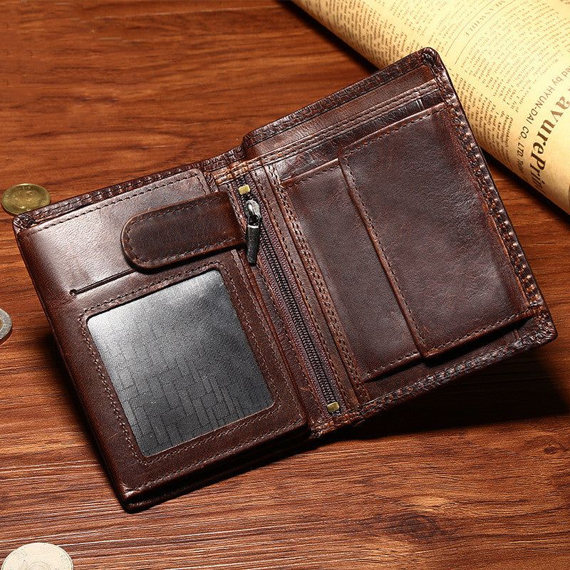 Portefeuille en cuir vintage pour hommes d'affaires