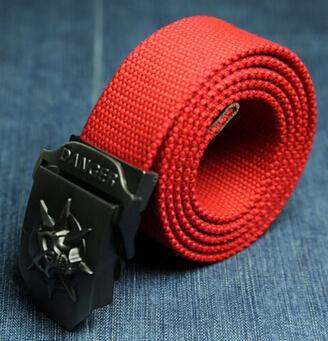 Men's Canvas Skull Metal Belt - Rebellious Edge