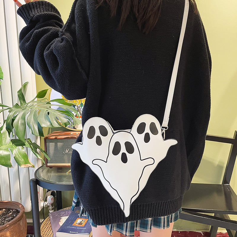 3D Ghost Phone Purse - Cute Halloween Crossbody Bag with Cartoon Character Design