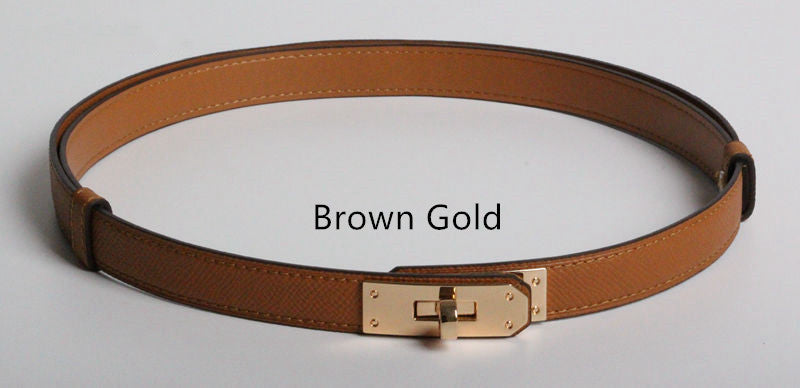 Ceintures en cuir véritable pour femmes, haute qualité, largeur 1.8cm, dorées
