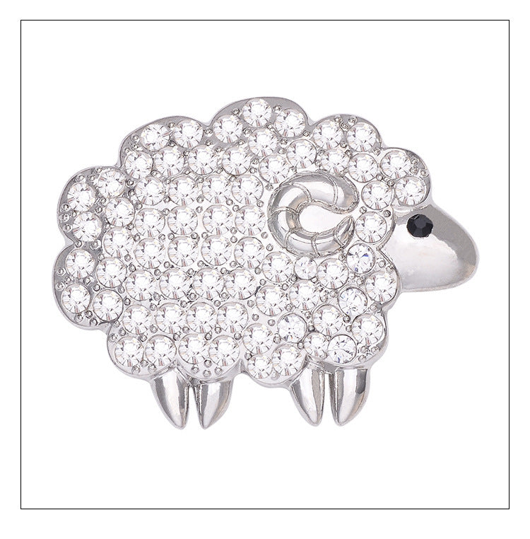Broche mouton du zodiaque, broche en strass
