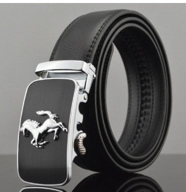 Men's Automatic Buckle Leather Belts - Effortless Sophistication