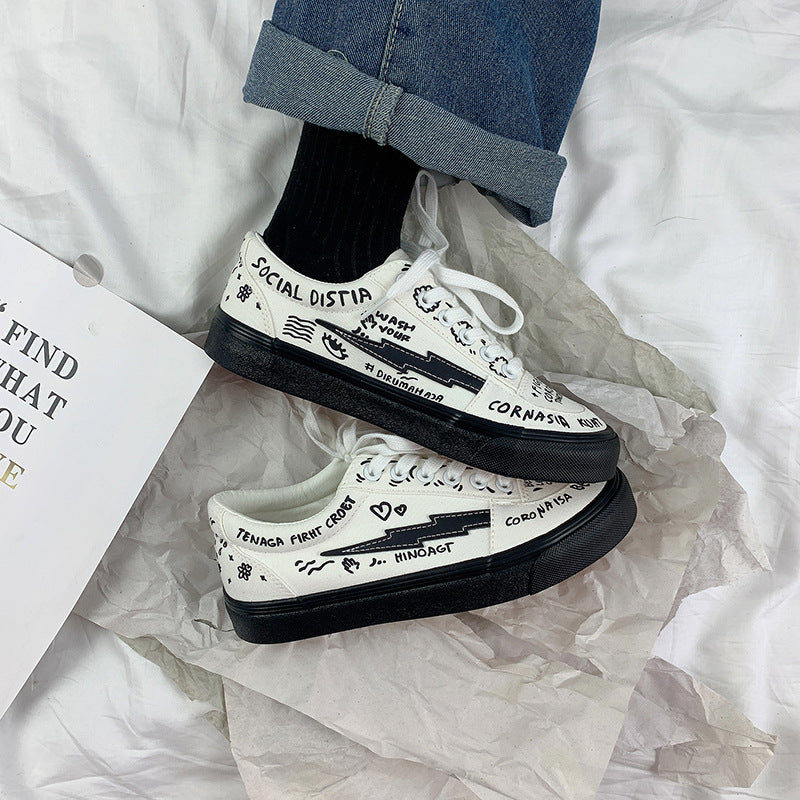 Women's Japanese Style Spring Canvas Shoes - Little White