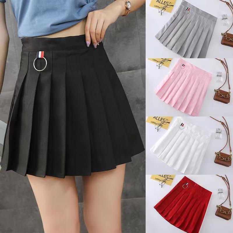 Professional European American Fashion Laminated Mini Skirt - Polyester High-Waisted (Picture Color, S-L, College Style)