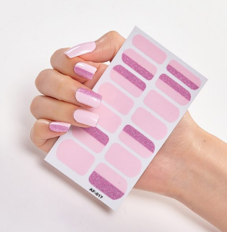 Full Coverage Nail Stickers - 40+ Designs - 24 Month Shelf Life - Nail Polish Glue Included - XAF01-XAF40 Collection