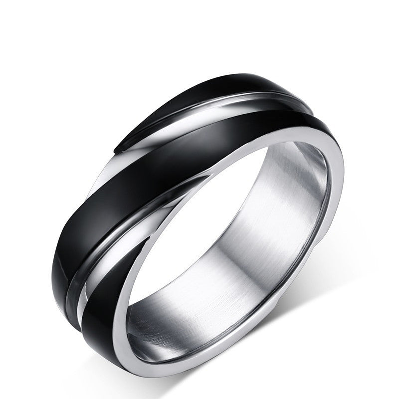 Bague pour homme en sergé d'acier titane noir