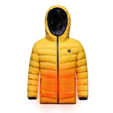 Manteau en coton chaud chauffant à capuche de couleur pure