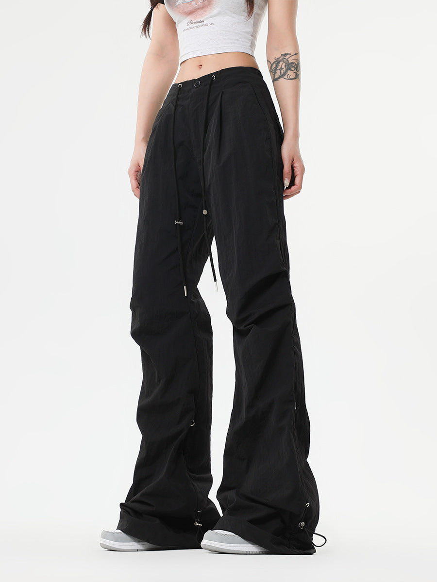 Pantalons décontractés plissés pour femmes, vêtements de travail à cloche