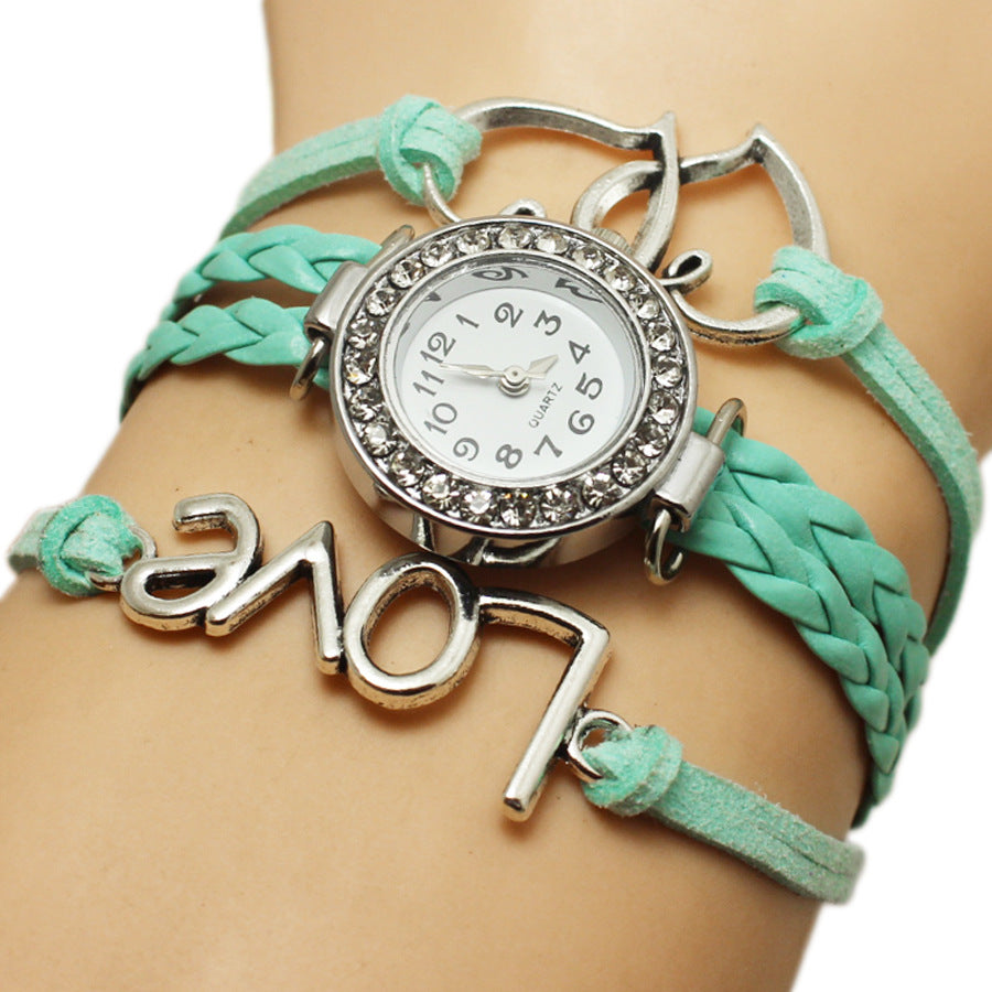 Alloy Love Double Heart-Shaped Love Woven Multi-Layer Watch - Stylish Functional Exquisite Unique Elegant Durable Statement