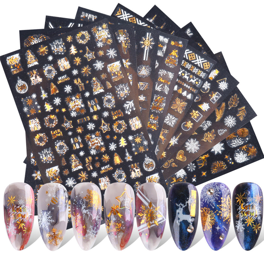 Christmas Gold Laser Snow Stickers - 3g