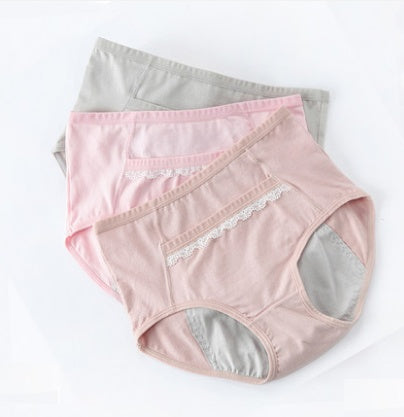 Physiological Pants Girls Ladies breathable antibacterial leak-proof of waist large size menstrual period warm triangle cotton underwear women