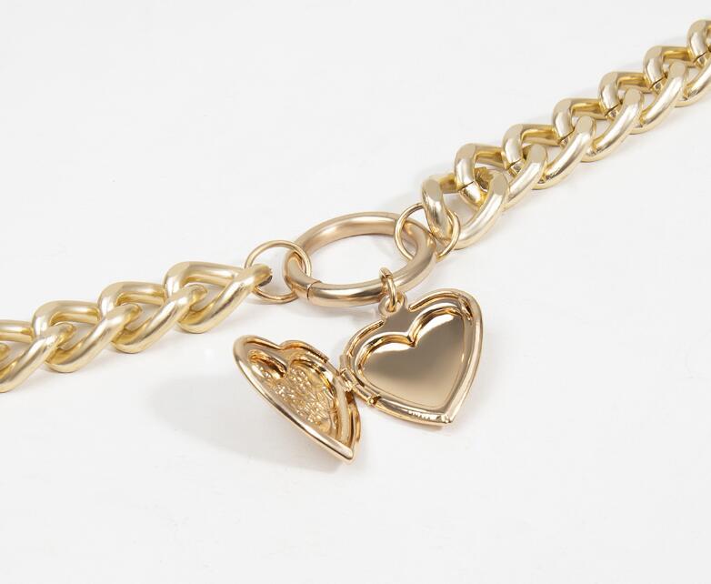 Collier ras du cou en forme de cœur en métal pour femmes
