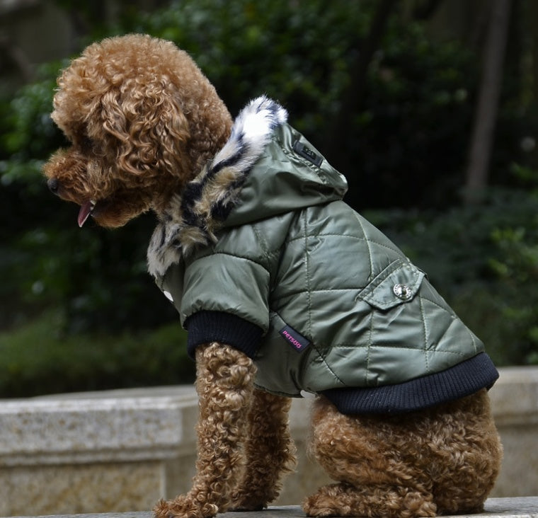 Fournitures transfrontalières pour animaux de compagnie, vêtements pour chiens, manteau à col en fourrure d'automne et d'hiver, vêtements pour chiens
