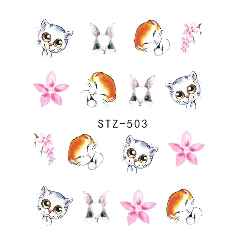 Butterfly Flower Water Transfer Nail Decals - JISTZ508 Design | 6.4x5.3cm Professional