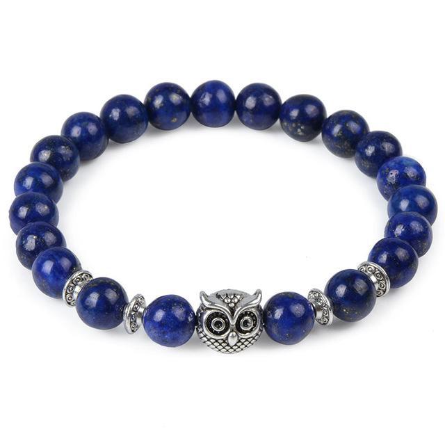 Naturstens ugglehuvud yogaarmband