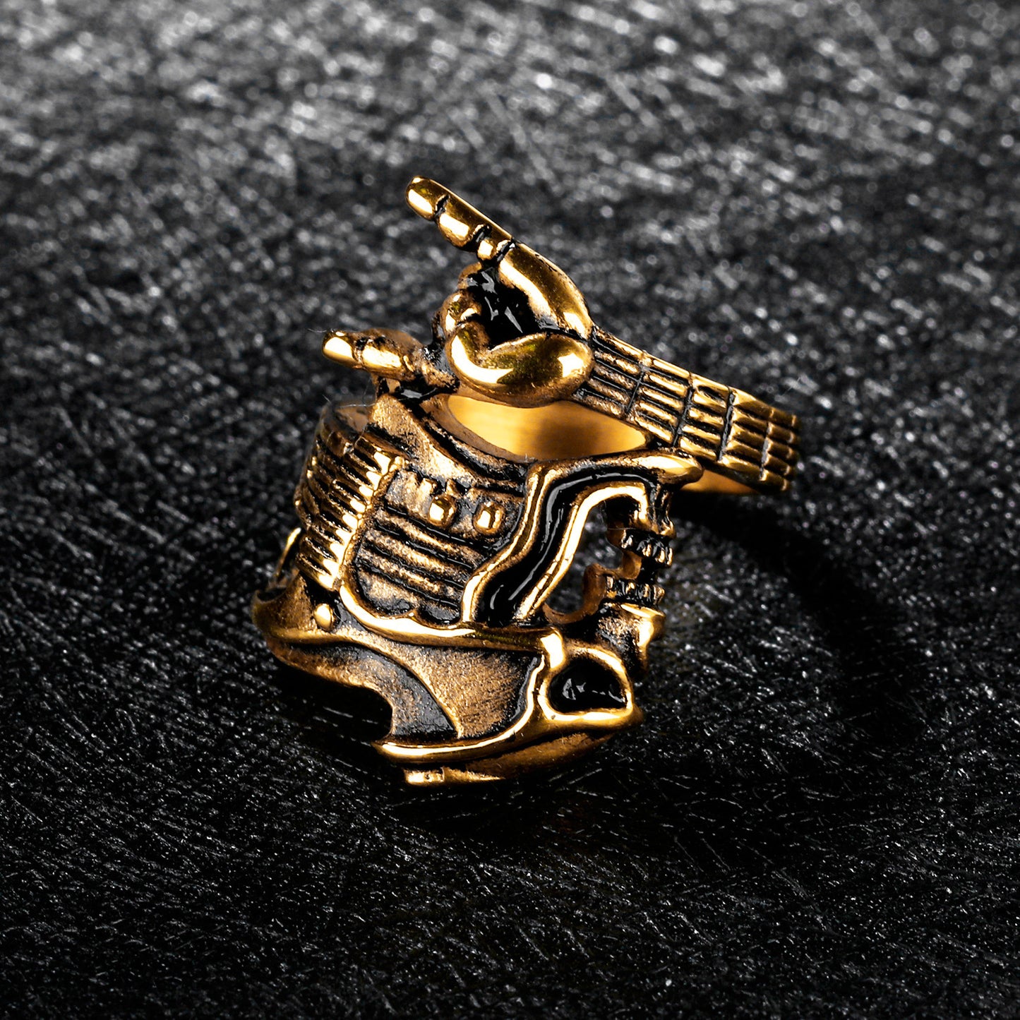 Titanstål herrring mode rock hip hop skull gitarr seger gest instrument enkel ring