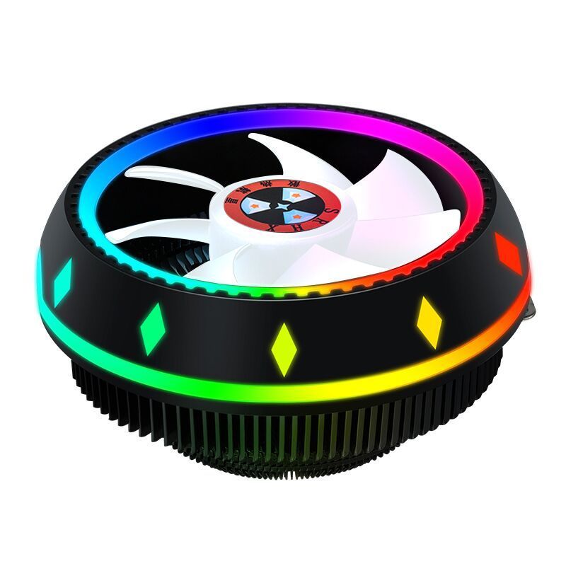 Tyst RGB LED Luft CPU Kylfläkt Stationär Dator Kylfläns Radiato Färgglad Kylning För 115X AMD