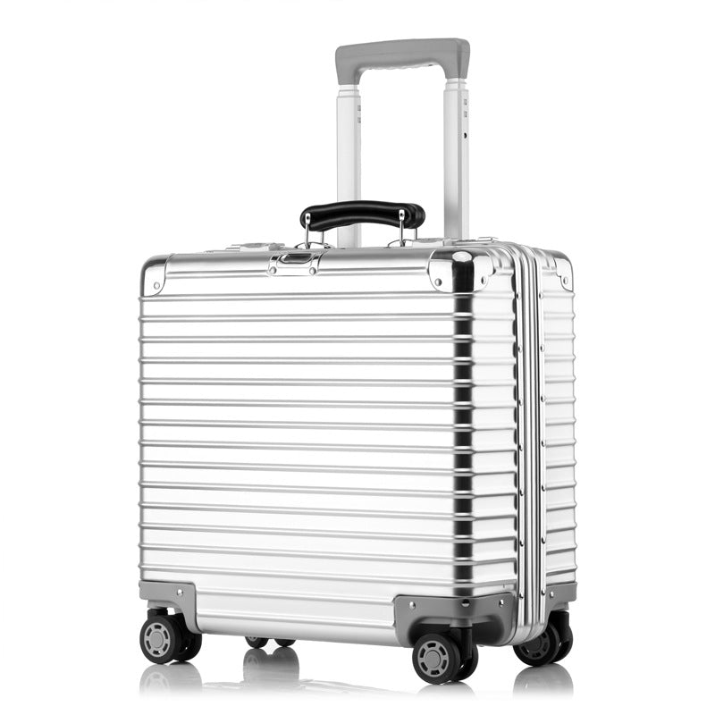 Boîte de mot de passe de tige de cadre en aluminium étanche 18 pouces résistant à l'usure voyage d'affaires pour hommes roue universelle cadre en aluminium petite boîte fille