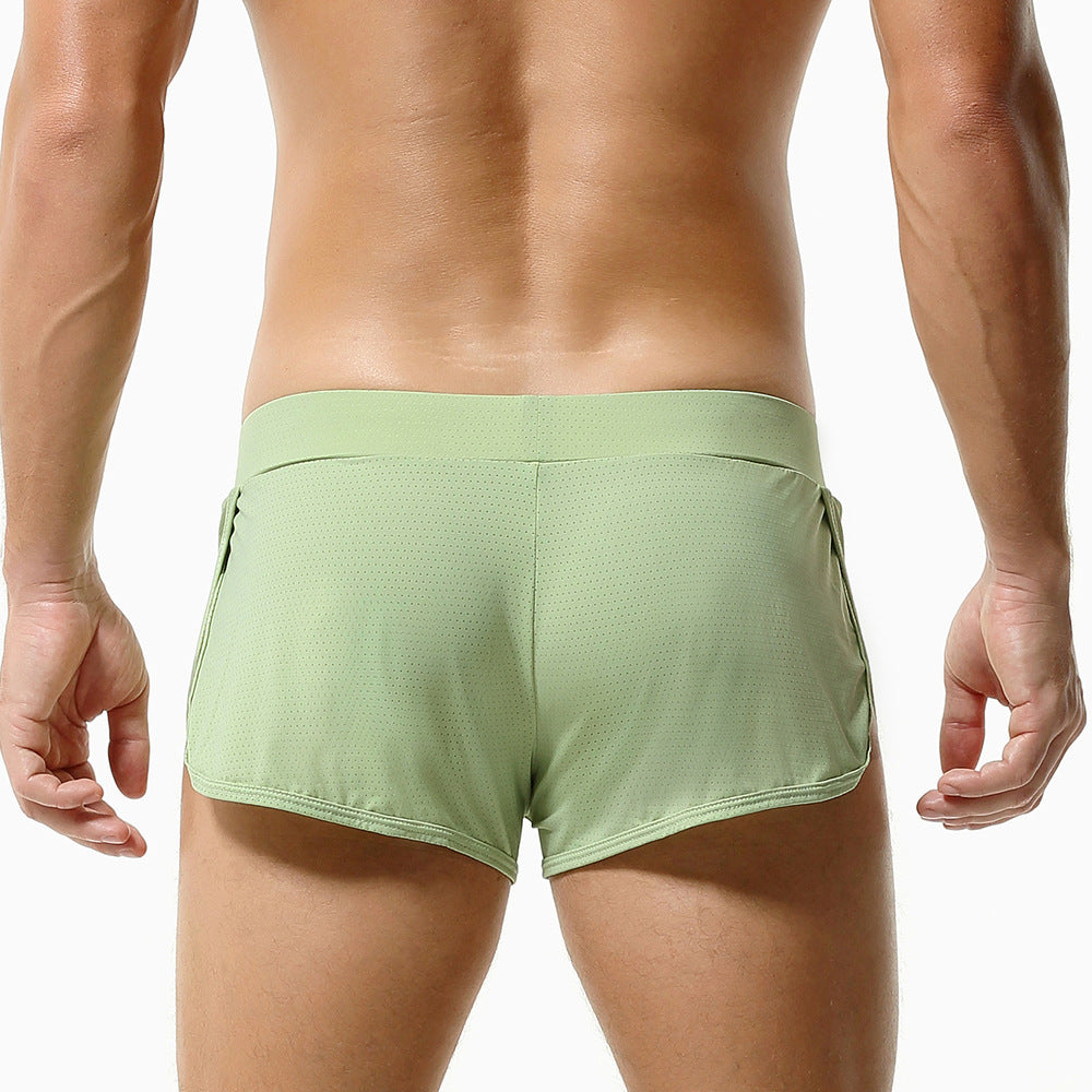 Herrboxershorts med inbyggda boxershorts i dubbel storlek, andningsbara meshbyxor för hemmabruk