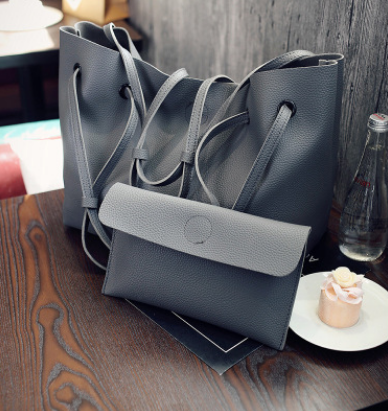 2-in-1 Fashion Tote Set - Convertible Shoulder Bag with Detachable Crossbody Pouch
