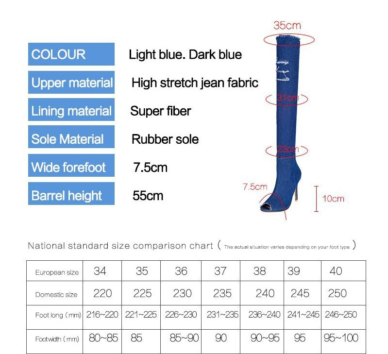 Fish Mouth Cow Knee Boots - Stylish Stretch Tube Boots