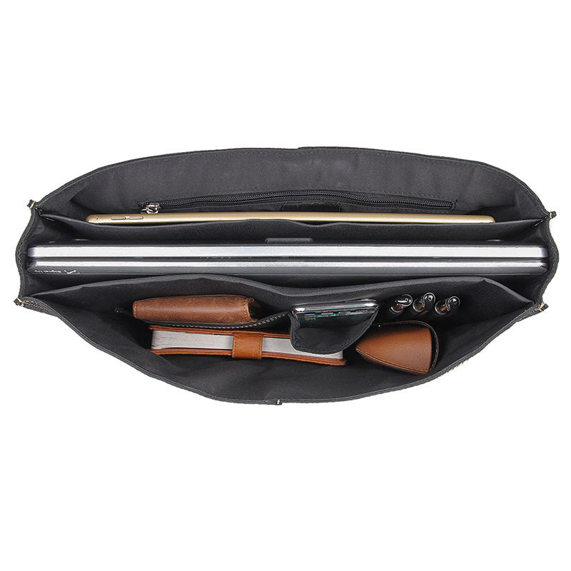 Retro Casual Läder Business Portfölj för män