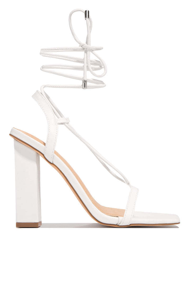 Women's Square Toe Ankle Lace-Up Strappy Sandals for Party Occasions