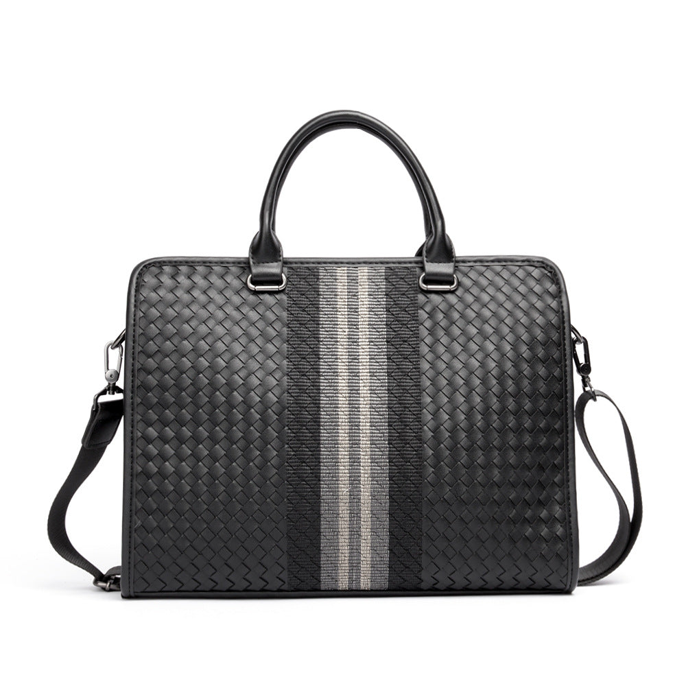 Sömmar Vävd Business Casual Portfölj Herr axel Crossbody datorväska
