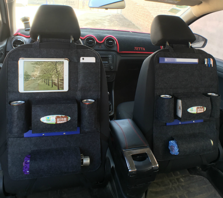 Auto Bil Baksäte Organizer Bil-Styling Hållare Multi-Pocket Seat Ull Filt Förvaring Multifunktion Fordonstillbehör Väska