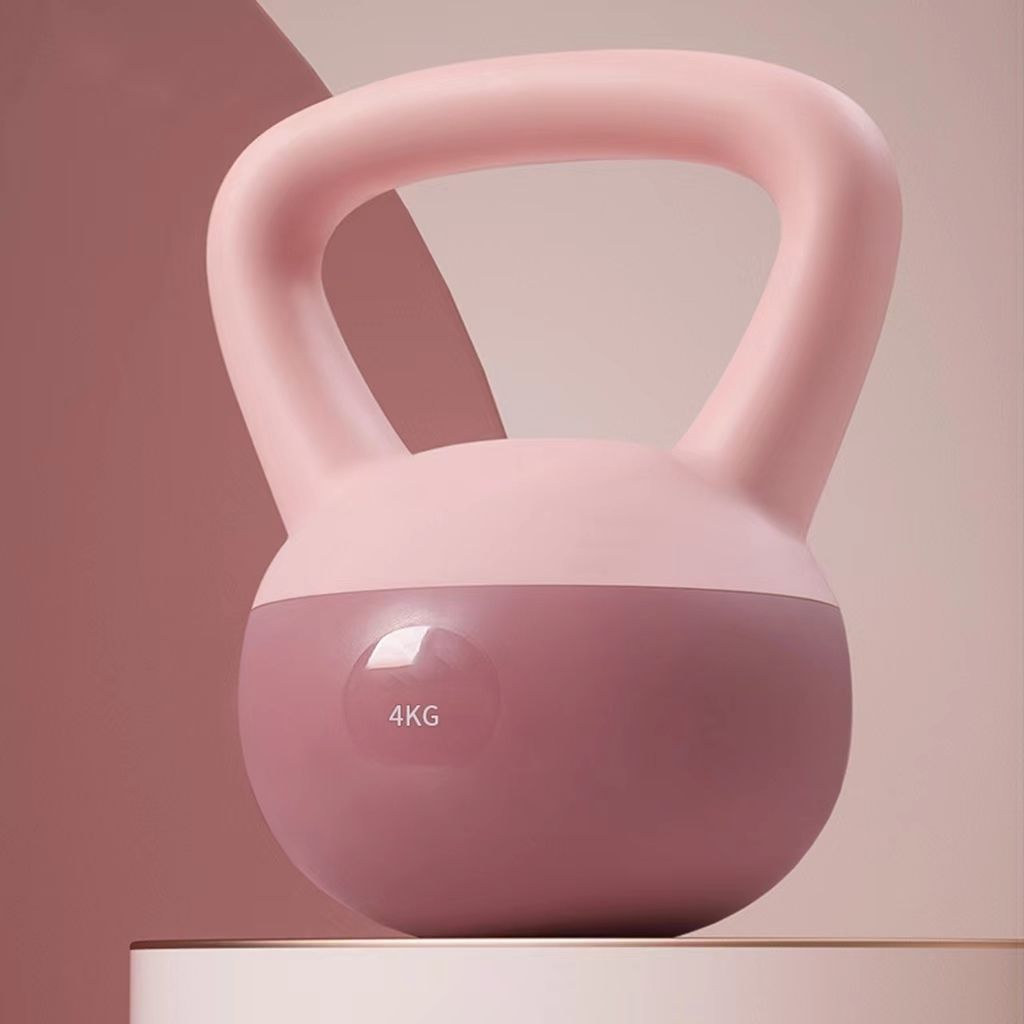 Professional Women's Fitness Home Kettlebell - PVC Construction (4kg/5kg/6kg, Purple/Pink/Blue)