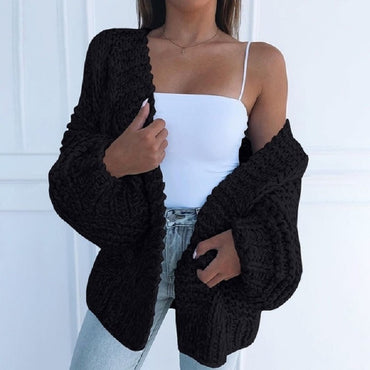 Fashion Women Winter Faux Mohair Knitted Sweater - Loose & Warm