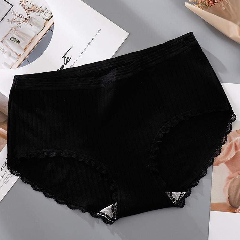 Antibacterial lace-edged panties