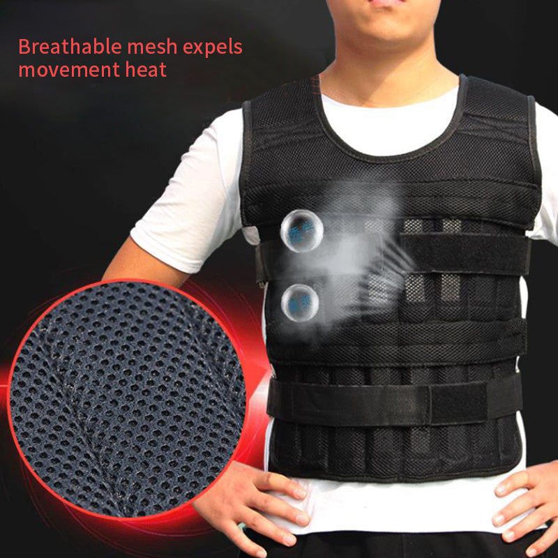 Professional Running Sport Weight Vest - Breathable Mesh Construction (15kg/35kg Capacity, Black)