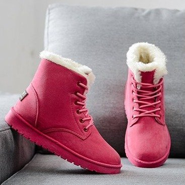 Warm Women's Snow Boots - Winter Ankle Shoes with Plush Insole