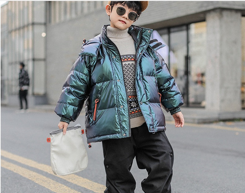 Veste d'hiver épaisse en duvet de canard blanc pour enfants, Style occidental, grands enfants