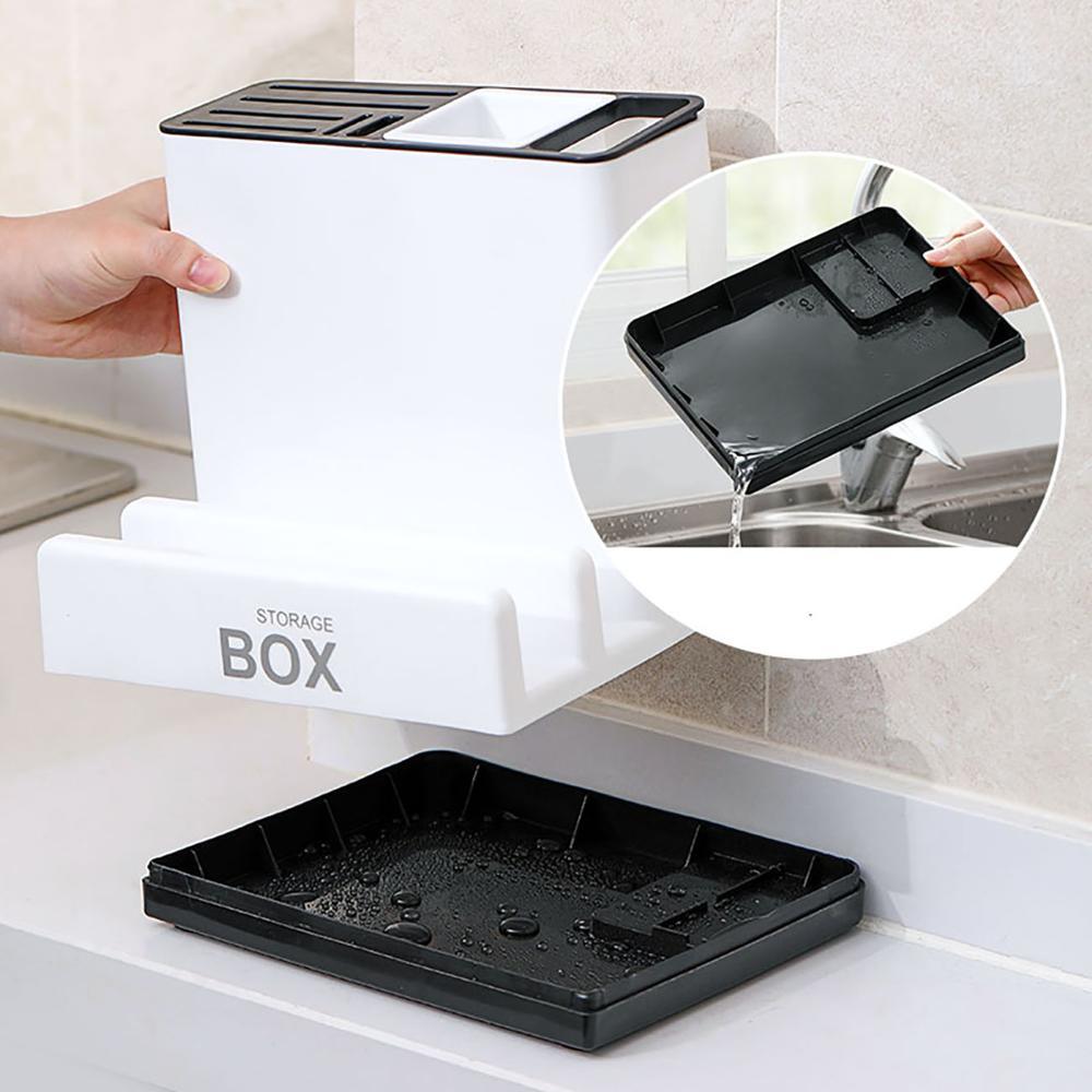 Desktop Storage Holder Kitchen Knife Plastic Storage Rack for Kitchen Cabinet