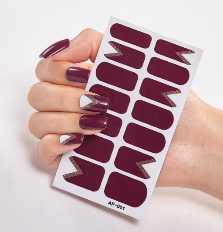 Full Coverage Nail Stickers - 40+ Designs - 24 Month Shelf Life - Nail Polish Glue Included - XAF01-XAF40 Collection