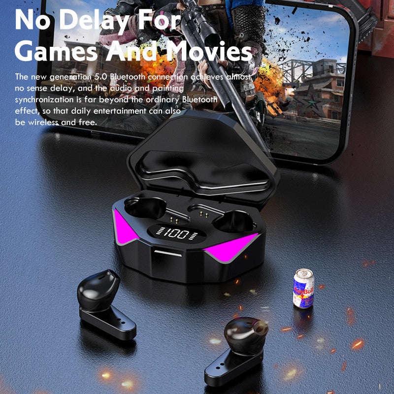 Trådlösa spelhörlurar No Delay Brusreducering Bluetooth-hörlurar HIFI-ljud E-Sport Game Headset med mikrofon