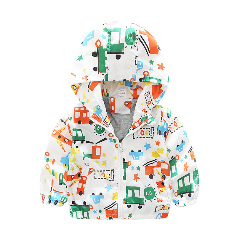 Vestes pour garçons et enfants, coupe-vent pour bébé imprimé avion