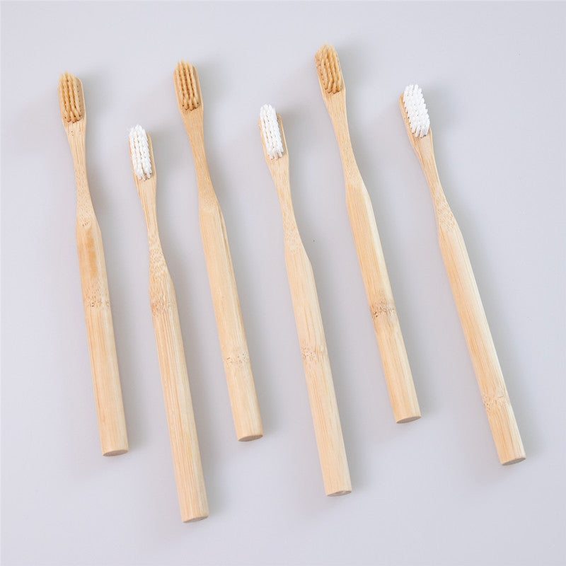 Bambu tandborste med runda handtag