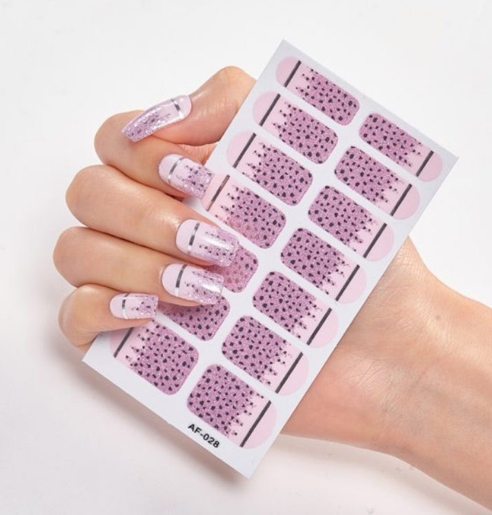 Full Coverage Nail Stickers - 40+ Designs - 24 Month Shelf Life - Nail Polish Glue Included - XAF01-XAF40 Collection