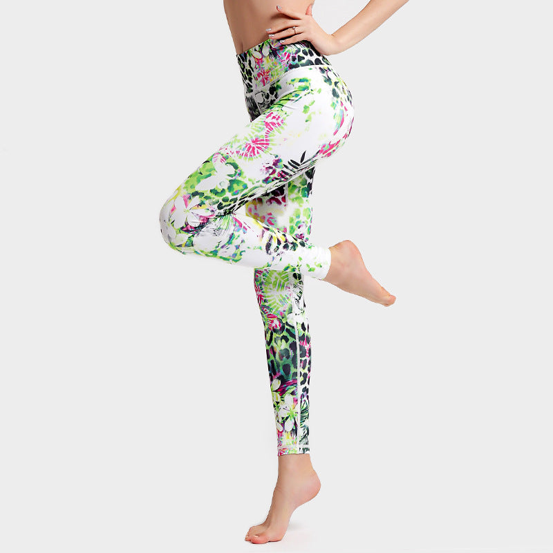 Mode Tie Dye Leggings Kvinnor Fitness Yoga Byxor Push Up Träning Sport Legging Tights med hög midja Gym Damkläder