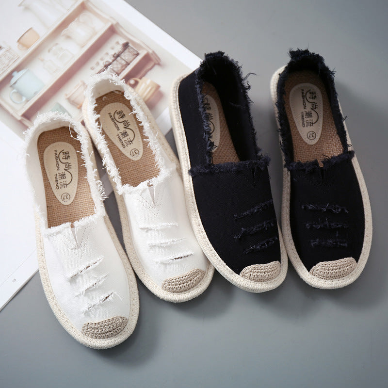 Korean Fisherman Lazy Shoes - Canvas Slip-On - Relaxed Collection