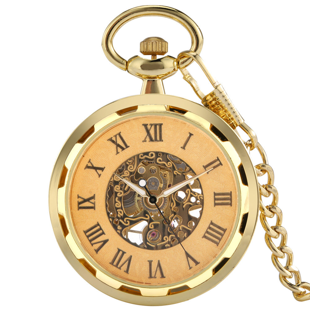 Men's Retro Skeleton Casual Simple Mechanical Pocket Watch - Nostalgic Elegant Timeless Sophisticated Masculine