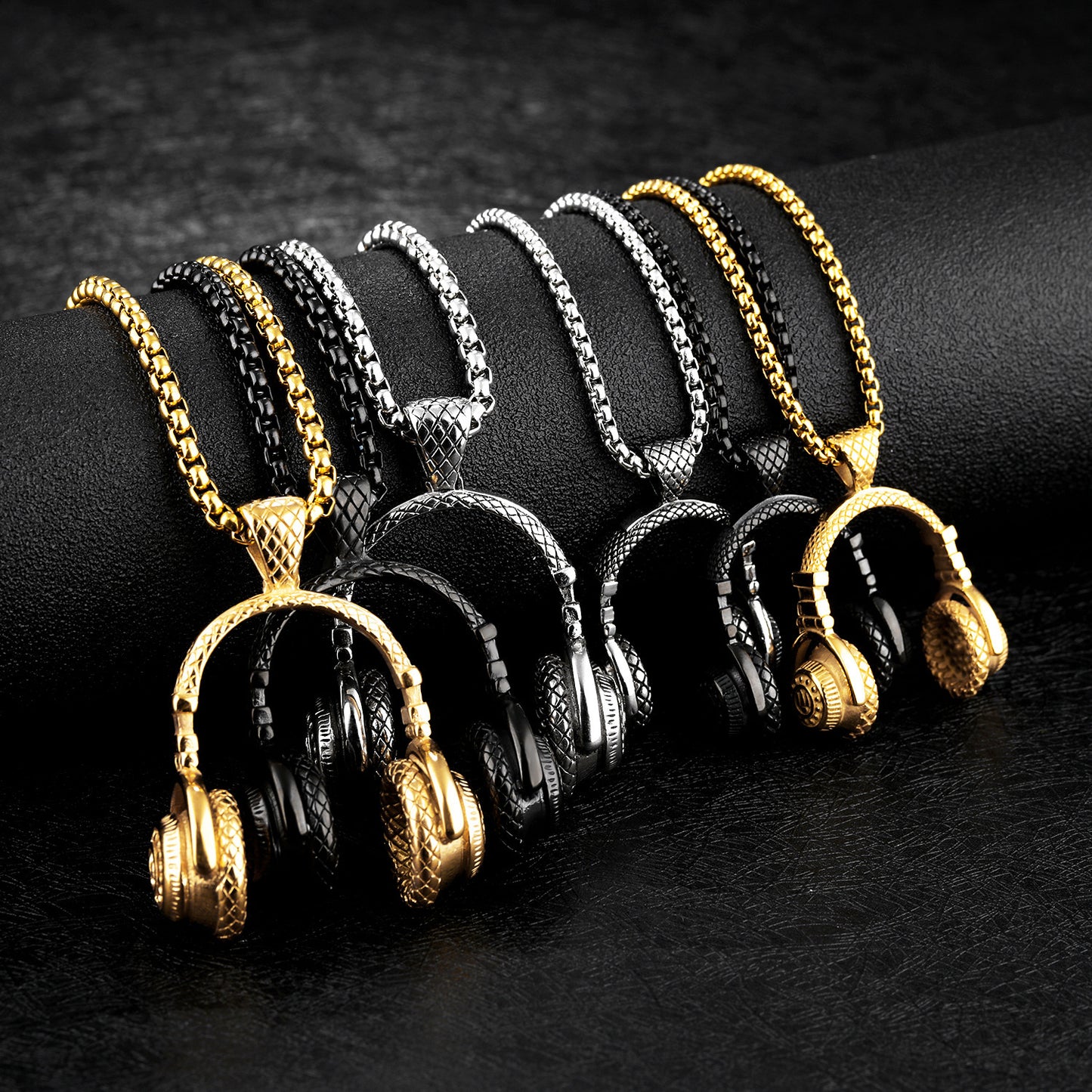 Titanium mode musik headset öronproppar hängande halsband för män